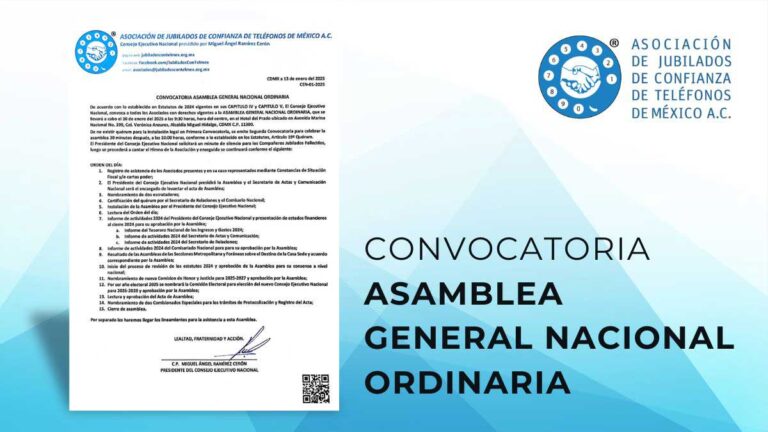 CONVOCATORIA. ASAMBLEA GENERAL NACIONAL ORDINARIA