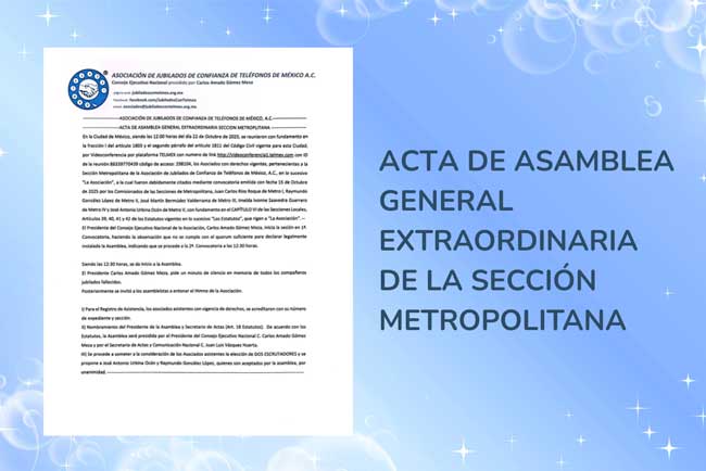 ACTA DE ASAMBLEA GENERAL EXTRAORDINARIA DE LA SECCIÓN METROPOLITANA