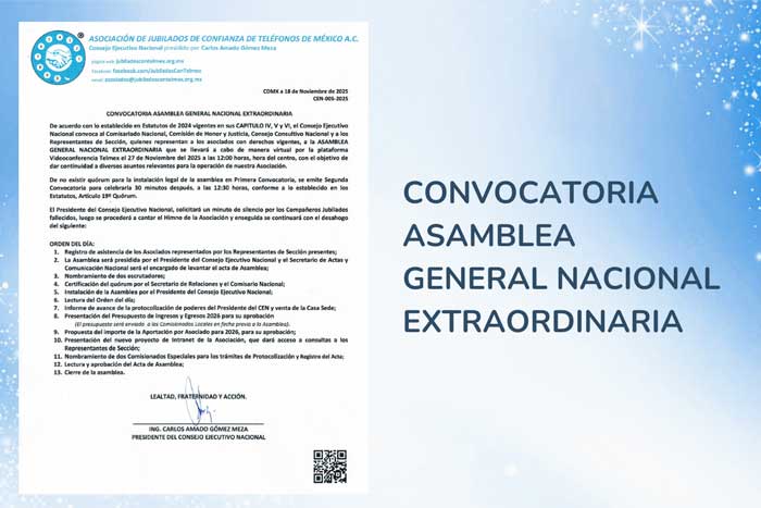 Convocatoria Asamblea General Nacional Extraordinaria