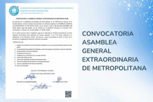 CONVOCATORIA ASAMBLEA GENERAL EXTRAORDINARIA DE METROPOLITANA